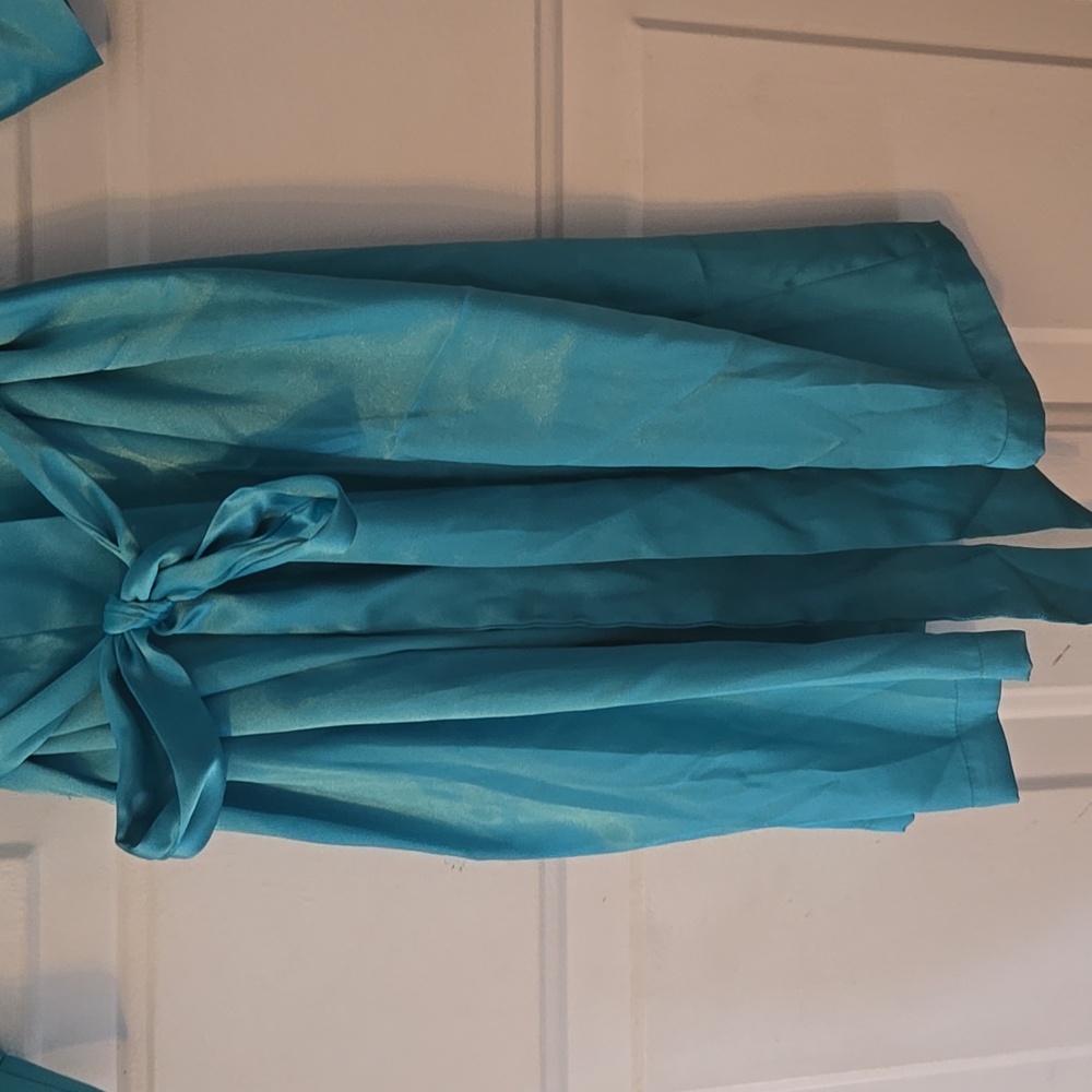 Blue Satin Robe - Picture 3 of 7
